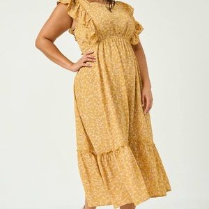 NWOT Hayden LA Button Back Ruffled Square Neck Tank Dress size 1X